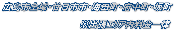 広島市全域・廿日市市・海田町・府中町・坂町 ※出張エリア内料金一律